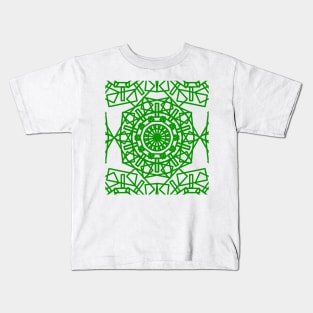 Modern Islamic geometric art design in green Kids T-Shirt